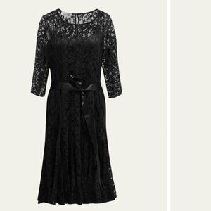 Rickie Freeman for Teri Jon 3/4-Sleeve Lace Overlay Cocktail Dress Size 8